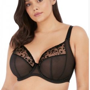 Elomi Women's Charley Plunge Underwire Bra, Jet, sz US 38L
